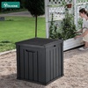 image:imageYITAHOME Large Deck Box 120 Gallon Resin Outdoor Storage Box wSlideLocking Black Lid Patio Storage Bin for Outdoor Pillows Garden Tools and Pool Supplies Waterproof Lockable GrayishWhiteBlack