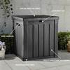 image:imageYITAHOME Large Deck Box 120 Gallon Resin Outdoor Storage Box wSlideLocking Black Lid Patio Storage Bin for Outdoor Pillows Garden Tools and Pool Supplies Waterproof Lockable GrayishWhiteBlack