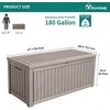 image:imageYITAHOME Large Deck Box 120 Gallon Resin Outdoor Storage Box wSlideLocking Black Lid Patio Storage Bin for Outdoor Pillows Garden Tools and Pool Supplies Waterproof Lockable GrayishWhiteTaupe