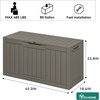image:imageYITAHOME Large Deck Box 120 Gallon Resin Outdoor Storage Box wSlideLocking Black Lid Patio Storage Bin for Outdoor Pillows Garden Tools and Pool Supplies Waterproof Lockable GrayishWhiteTaupe