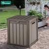 image:imageYITAHOME Large Deck Box 120 Gallon Resin Outdoor Storage Box wSlideLocking Black Lid Patio Storage Bin for Outdoor Pillows Garden Tools and Pool Supplies Waterproof Lockable GrayishWhiteTaupe