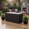 image:imageYITAHOME Large Deck Box 120 Gallon Resin Outdoor Storage Box wSlideLocking Black Lid Patio Storage Bin for Outdoor Pillows Garden Tools and Pool Supplies Waterproof Lockable GrayishWhiteBlack