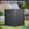 image:imageYITAHOME Large Deck Box 120 Gallon Resin Outdoor Storage Box wSlideLocking Black Lid Patio Storage Bin for Outdoor Pillows Garden Tools and Pool Supplies Waterproof Lockable GrayishWhiteBlack