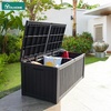 image:imageYITAHOME Large Deck Box 120 Gallon Resin Outdoor Storage Box wSlideLocking Black Lid Patio Storage Bin for Outdoor Pillows Garden Tools and Pool Supplies Waterproof Lockable GrayishWhiteBlack