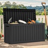 image:imageYITAHOME Large Deck Box 120 Gallon Resin Outdoor Storage Box wSlideLocking Black Lid Patio Storage Bin for Outdoor Pillows Garden Tools and Pool Supplies Waterproof Lockable GrayishWhiteBlack