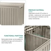 image:imageYITAHOME Large Deck Box 120 Gallon Resin Outdoor Storage Box wSlideLocking Black Lid Patio Storage Bin for Outdoor Pillows Garden Tools and Pool Supplies Waterproof Lockable GrayishWhiteTaupe