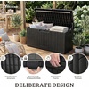 image:imageYITAHOME Large Deck Box 120 Gallon Resin Outdoor Storage Box wSlideLocking Black Lid Patio Storage Bin for Outdoor Pillows Garden Tools and Pool Supplies Waterproof Lockable GrayishWhiteBlack