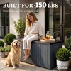 image:imageYITAHOME Large Deck Box 120 Gallon Resin Outdoor Storage Box wSlideLocking Black Lid Patio Storage Bin for Outdoor Pillows Garden Tools and Pool Supplies Waterproof Lockable GrayishWhiteDark Gray