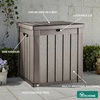 image:imageYITAHOME Large Deck Box 120 Gallon Resin Outdoor Storage Box wSlideLocking Black Lid Patio Storage Bin for Outdoor Pillows Garden Tools and Pool Supplies Waterproof Lockable GrayishWhiteTaupe