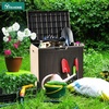 image:imageYITAHOME Large Deck Box 120 Gallon Resin Outdoor Storage Box wSlideLocking Black Lid Patio Storage Bin for Outdoor Pillows Garden Tools and Pool Supplies Waterproof Lockable GrayishWhiteTaupe