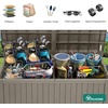 image:imageYITAHOME Large Deck Box 120 Gallon Resin Outdoor Storage Box wSlideLocking Black Lid Patio Storage Bin for Outdoor Pillows Garden Tools and Pool Supplies Waterproof Lockable GrayishWhiteTaupe