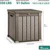 image:imageYITAHOME Large Deck Box 120 Gallon Resin Outdoor Storage Box wSlideLocking Black Lid Patio Storage Bin for Outdoor Pillows Garden Tools and Pool Supplies Waterproof Lockable GrayishWhiteTaupe