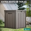 image:imageYITAHOME Large Deck Box 120 Gallon Resin Outdoor Storage Box wSlideLocking Black Lid Patio Storage Bin for Outdoor Pillows Garden Tools and Pool Supplies Waterproof Lockable GrayishWhiteTaupe