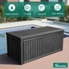 image:imageYITAHOME Large Deck Box 120 Gallon Resin Outdoor Storage Box wSlideLocking Black Lid Patio Storage Bin for Outdoor Pillows Garden Tools and Pool Supplies Waterproof Lockable GrayishWhiteBlack