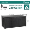 image:imageYITAHOME Large Deck Box 120 Gallon Resin Outdoor Storage Box wSlideLocking Black Lid Patio Storage Bin for Outdoor Pillows Garden Tools and Pool Supplies Waterproof Lockable GrayishWhiteBlack