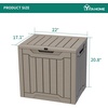 image:imageYITAHOME Large Deck Box 120 Gallon Resin Outdoor Storage Box wSlideLocking Black Lid Patio Storage Bin for Outdoor Pillows Garden Tools and Pool Supplies Waterproof Lockable GrayishWhiteTaupe