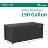 image:imageYITAHOME Large Deck Box 120 Gallon Resin Outdoor Storage Box wSlideLocking Black Lid Patio Storage Bin for Outdoor Pillows Garden Tools and Pool Supplies Waterproof Lockable GrayishWhiteBlack