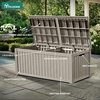 image:imageYITAHOME Large Deck Box 120 Gallon Resin Outdoor Storage Box wSlideLocking Black Lid Patio Storage Bin for Outdoor Pillows Garden Tools and Pool Supplies Waterproof Lockable GrayishWhiteTaupe
