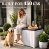 image:imageYITAHOME Large Deck Box 120 Gallon Resin Outdoor Storage Box wSlideLocking Black Lid Patio Storage Bin for Outdoor Pillows Garden Tools and Pool Supplies Waterproof Lockable GrayishWhiteGrayishWhite