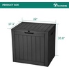 image:imageYITAHOME Large Deck Box 120 Gallon Resin Outdoor Storage Box wSlideLocking Black Lid Patio Storage Bin for Outdoor Pillows Garden Tools and Pool Supplies Waterproof Lockable GrayishWhiteBlack