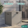 image:imageYITAHOME Large Deck Box 120 Gallon Resin Outdoor Storage Box wSlideLocking Black Lid Patio Storage Bin for Outdoor Pillows Garden Tools and Pool Supplies Waterproof Lockable GrayishWhiteTaupe