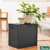 image:imageYITAHOME Large Deck Box 120 Gallon Resin Outdoor Storage Box wSlideLocking Black Lid Patio Storage Bin for Outdoor Pillows Garden Tools and Pool Supplies Waterproof Lockable GrayishWhiteBlack