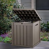 image:imageYITAHOME Large Deck Box 120 Gallon Resin Outdoor Storage Box wSlideLocking Black Lid Patio Storage Bin for Outdoor Pillows Garden Tools and Pool Supplies Waterproof Lockable GrayishWhiteTaupe