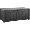 image:imageYITAHOME Large Deck Box 120 Gallon Resin Outdoor Storage Box wSlideLocking Black Lid Patio Storage Bin for Outdoor Pillows Garden Tools and Pool Supplies Waterproof Lockable GrayishWhiteDark Gray