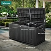 image:imageYITAHOME Large Deck Box 120 Gallon Resin Outdoor Storage Box wSlideLocking Black Lid Patio Storage Bin for Outdoor Pillows Garden Tools and Pool Supplies Waterproof Lockable GrayishWhiteBlack