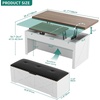 image:imageYITAHOME Lift Top Coffee Table Set with Storage Ottoman Bench amp Wheels 4 in 1 Convertible Dinning Center Tables with Hidden Compartment Farmhouse Coffee Tables for Living Room Furniture Brown TopBrown Top
