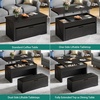 image:imageYITAHOME Lift Top Coffee Table Set with Storage Ottoman Bench amp Wheels 4 in 1 Convertible Dinning Center Tables with Hidden Compartment Farmhouse Coffee Tables for Living Room Furniture Brown TopBlack