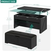 image:imageYITAHOME Lift Top Coffee Table Set with Storage Ottoman Bench amp Wheels 4 in 1 Convertible Dinning Center Tables with Hidden Compartment Farmhouse Coffee Tables for Living Room Furniture Brown TopBlack