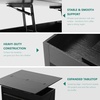 image:imageYITAHOME Lift Top Coffee Table Set with Storage Ottoman Bench amp Wheels 4 in 1 Convertible Dinning Center Tables with Hidden Compartment Farmhouse Coffee Tables for Living Room Furniture Brown TopBlack