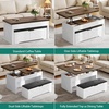 image:imageYITAHOME Lift Top Coffee Table Set with Storage Ottoman Bench amp Wheels 4 in 1 Convertible Dinning Center Tables with Hidden Compartment Farmhouse Coffee Tables for Living Room Furniture Brown TopBrown Top