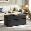 image:imageYITAHOME Lift Top Coffee Table Set with Storage Ottoman Bench amp Wheels 4 in 1 Convertible Dinning Center Tables with Hidden Compartment Farmhouse Coffee Tables for Living Room Furniture Brown TopBlack