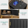 image:imageYITAHOME Nightstand Set of 2 Metal Fluted End Table with Charging Station Night Stand for Bedroom Small Bedside Tables Modern Side Tables Set of 2 BlackBlack