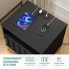 image:imageYITAHOME Nightstand Set of 2 Metal Fluted End Table with Charging Station Night Stand for Bedroom Small Bedside Tables Modern Side Tables Set of 2 BlackBlack