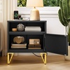 image:imageYITAHOME Nightstand Set of 2 Metal Fluted End Table with Charging Station Night Stand for Bedroom Small Bedside Tables Modern Side Tables Set of 2 BlackBlack