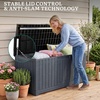 image:imageYITAHOME Outdoor Storage Box 45 Gallon Waterproof Resin Deck Box Lockable Organizer for Patio Poolside Deck Cushions Throw Pillows Garden Tools BlackDark Gray