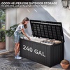 image:imageYITAHOME Outdoor Storage Box 45 Gallon Waterproof Resin Deck Box Lockable Organizer for Patio Poolside Deck Cushions Throw Pillows Garden Tools BlackDark Gray