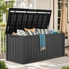 image:imageYITAHOME Outdoor Storage Box 45 Gallon Waterproof Resin Deck Box Lockable Organizer for Patio Poolside Deck Cushions Throw Pillows Garden Tools BlackDark Gray
