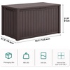 image:imageYITAHOME Outdoor Storage Box 45 Gallon Waterproof Resin Deck Box Lockable Organizer for Patio Poolside Deck Cushions Throw Pillows Garden Tools BlackDark Brown