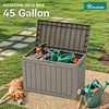 image:imageYITAHOME Outdoor Storage Box 45 Gallon Waterproof Resin Deck Box Lockable Organizer for Patio Poolside Deck Cushions Throw Pillows Garden Tools BlackTaupe