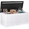 image:imageYITAHOME 31 Gallon Outdoor Storage Box Resin Deck Box and Waterproof Package Delivery Box for Gardening Tools Pool Supplies Patio Furniture Lockable BlackBlackWhite