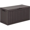 image:imageYITAHOME 31 Gallon Outdoor Storage Box Resin Deck Box and Waterproof Package Delivery Box for Gardening Tools Pool Supplies Patio Furniture Lockable BlackDark Brown