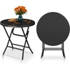 image:imageYITAHOME 32 Inch Round Folding Table for OutdoorIndoor Lightweight Foldable Table wThick Table Top and Sturdy Metal Frame Ideal for Patio Backyard Dining Room Events BlackBlack