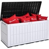image:imageYITAHOME Outdoor Storage Box 45 Gallon Waterproof Resin Deck Box Lockable Organizer for Patio Poolside Deck Cushions Throw Pillows Garden Tools BlackBlack  GrayishWhite