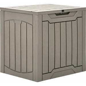 image:imageYITAHOME 31 Gallon Outdoor Storage Box Resin Deck Box and Waterproof Package Delivery Box for Gardening Tools Pool Supplies Patio Furniture Lockable BlackTaupe