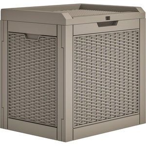 image:imageYITAHOME 32 Gallon Deck Box Resin Storage with Lockable Lid amp Side Handles Indoor Outdoor Small Container for Patio Cushion Garden Pool Accessories Backyard Furniture Water ResistantBrown
