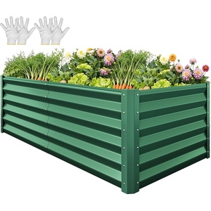 image:imageYITAHOME 6x3x3ft Large Raised Garden Bed Kit Galvanized Metal Planter Box with Gloves Support Rod Outdoor Above Ground Planters for Plants Vegetables Flowers Green